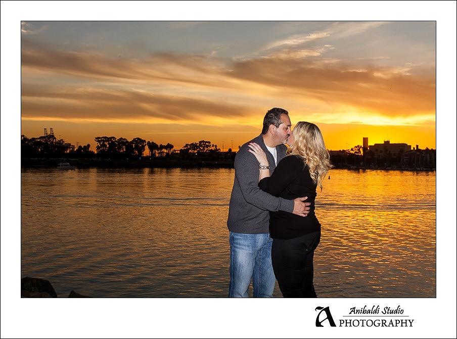 kiss at parkers lighthouse sunset
