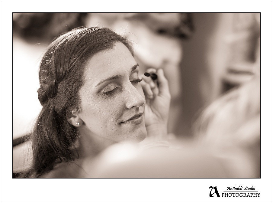 bride pretty face getting makeup