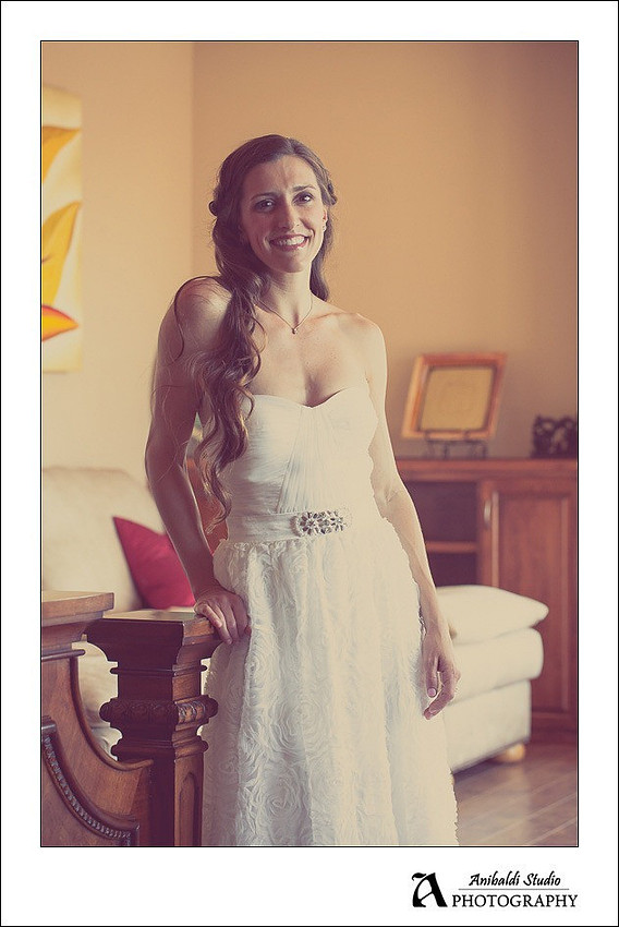 bride in getting ready room