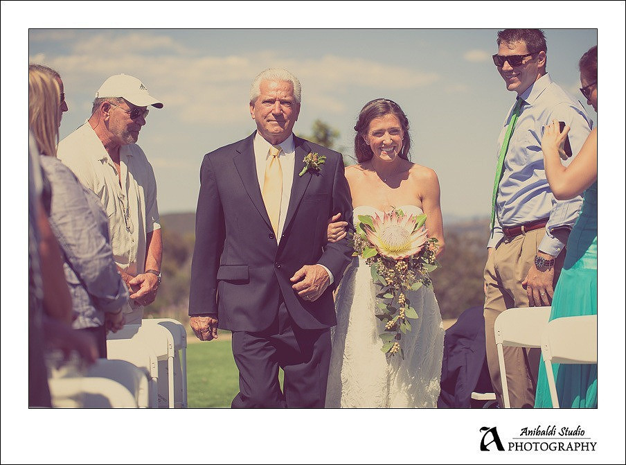 bride and father walking down the aisle