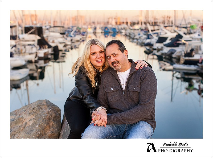 orange county engagement photo at harbor