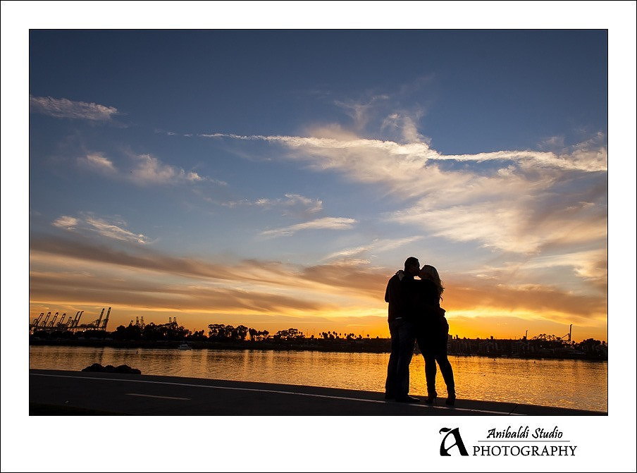 parkers lighthouse sunset engagement