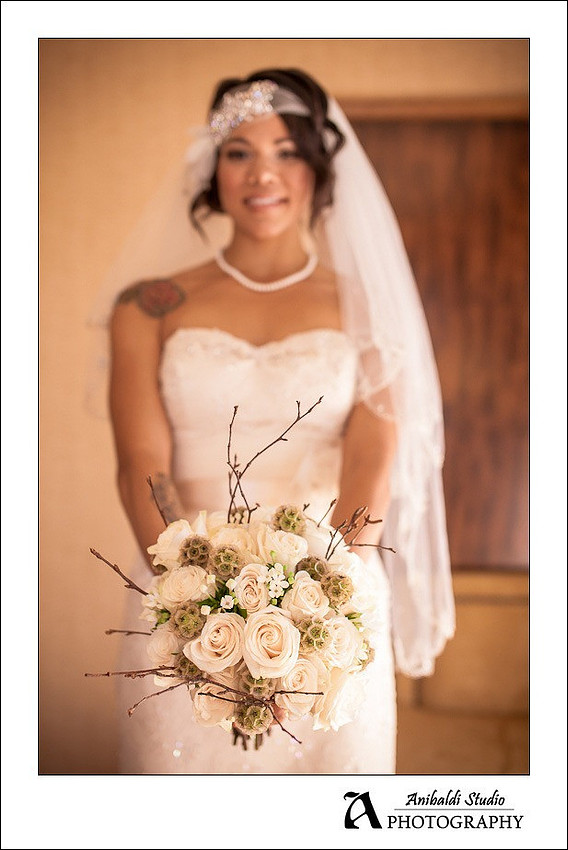 vintage wedding flowers with sticks and succulents