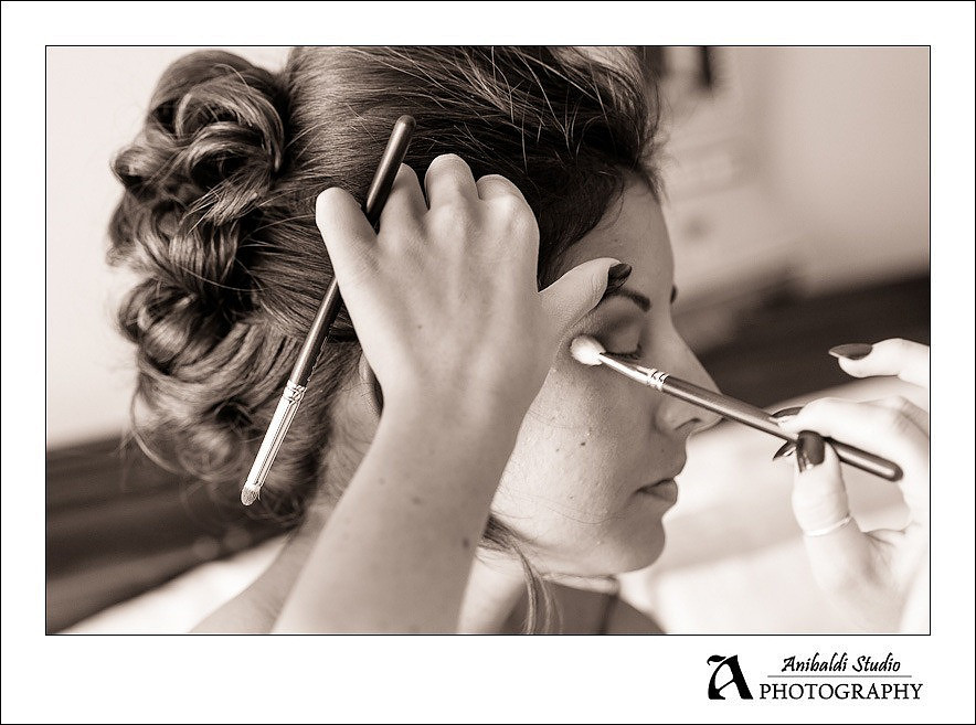 bride makeup BW