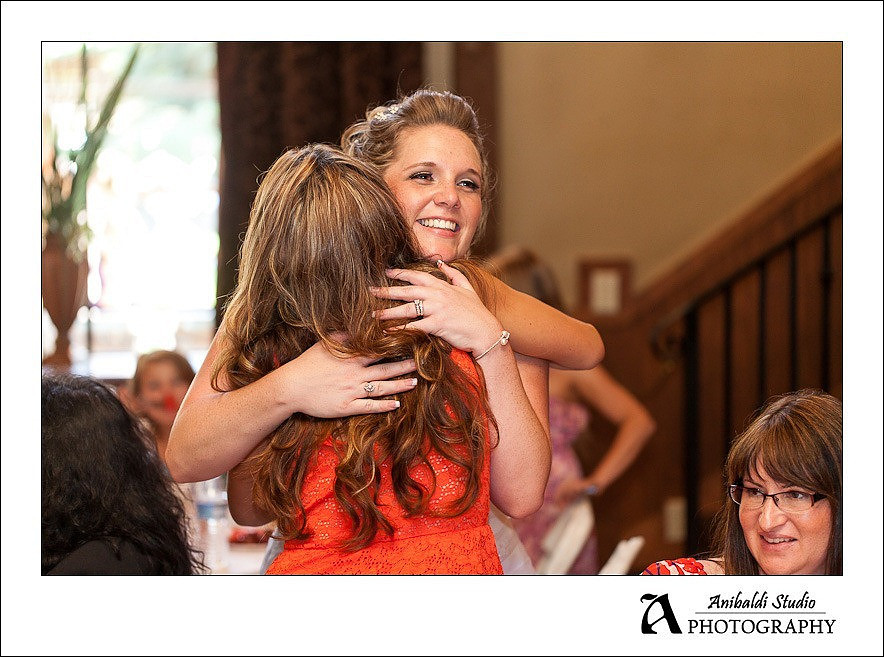 bride hug at wedding in temecula