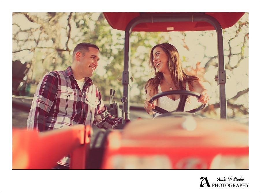cute couple on tractor