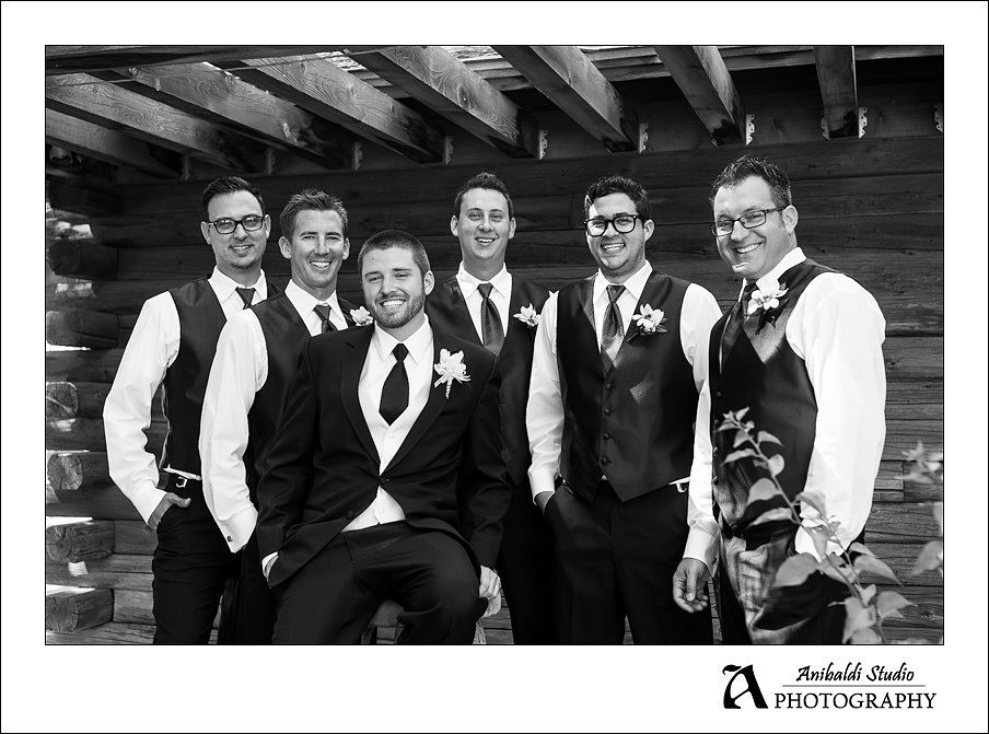 Groomsmen in BW at Lake Oak Meadows