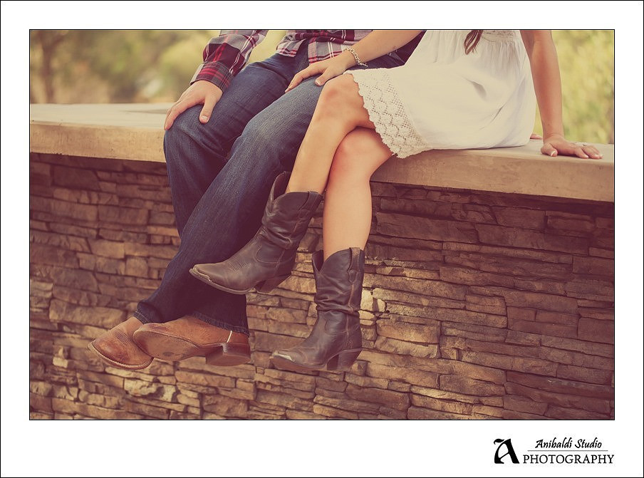 Rustic engagement photo in valley center