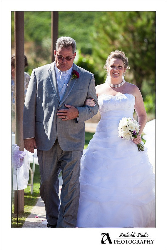 walking down aisle at longshadow ceremony